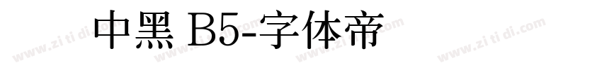 汉仪中黑 B5字体转换